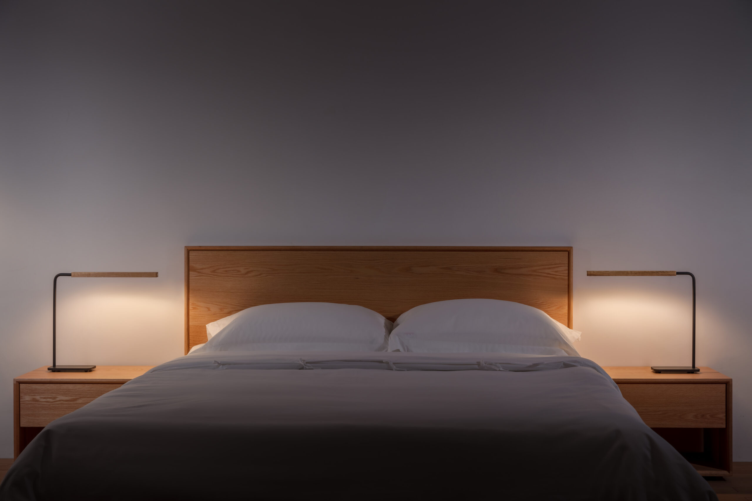 Lumatree task lamps creating calm bedside light