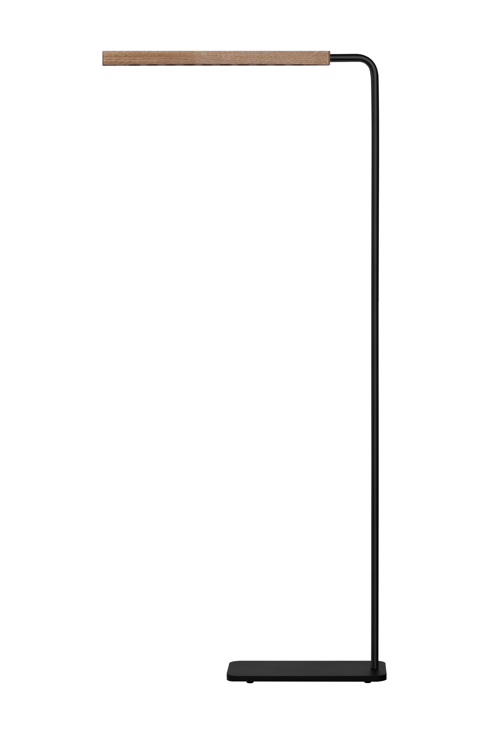 Lumatree Floor Task solid wood reading lamp on a white background